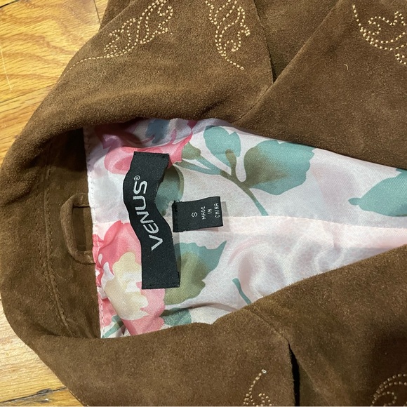 VENUS Brown Suede Jacket with Embroidery - Picture 3 of 4